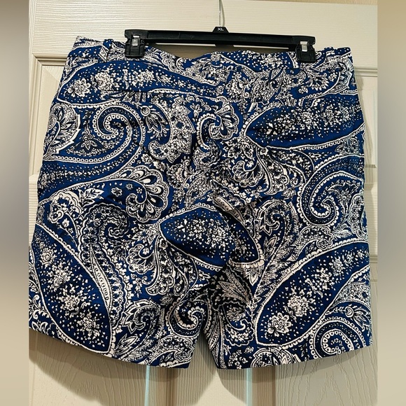 NWT JCREW NAVY PAISLEY PATTERNED SUMMER SHORT 9 INCH INSEAM SZ 12 - Picture 3 of 9